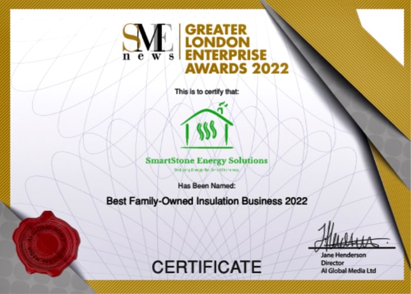 SmartStone Best Insulation Business 2022 Award